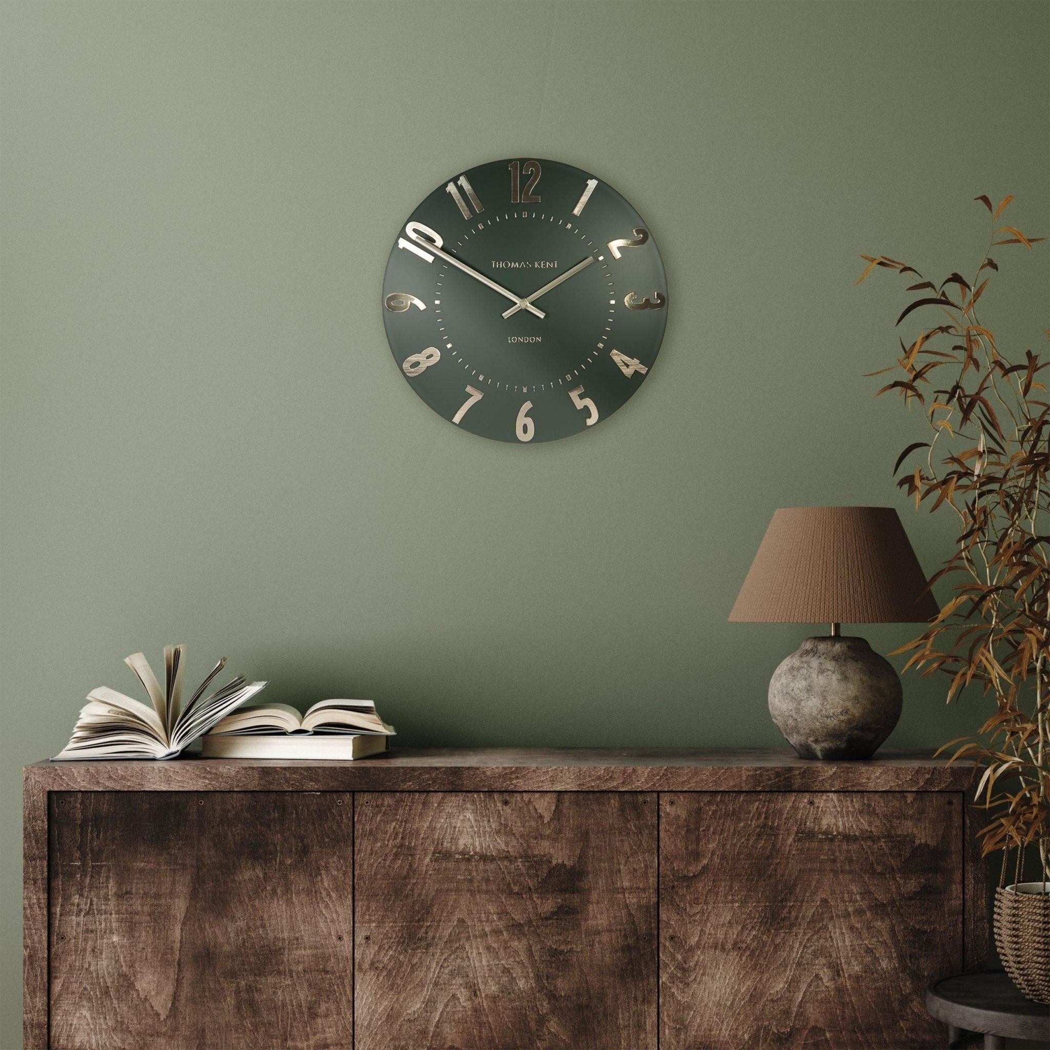 12" Mulberry Wall Clock, Olive Green