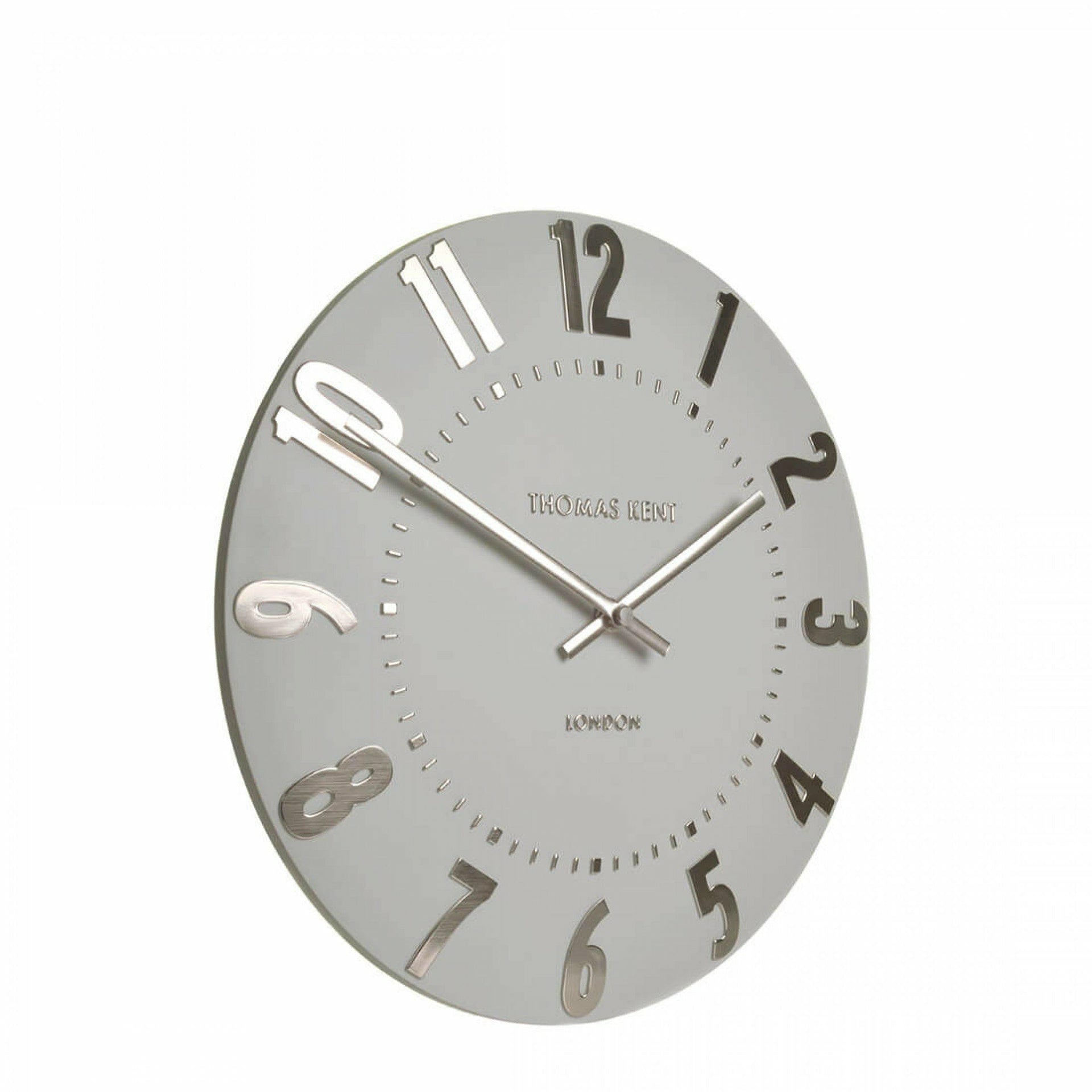 12" Mulberry Wall Clock, Silver Cloud