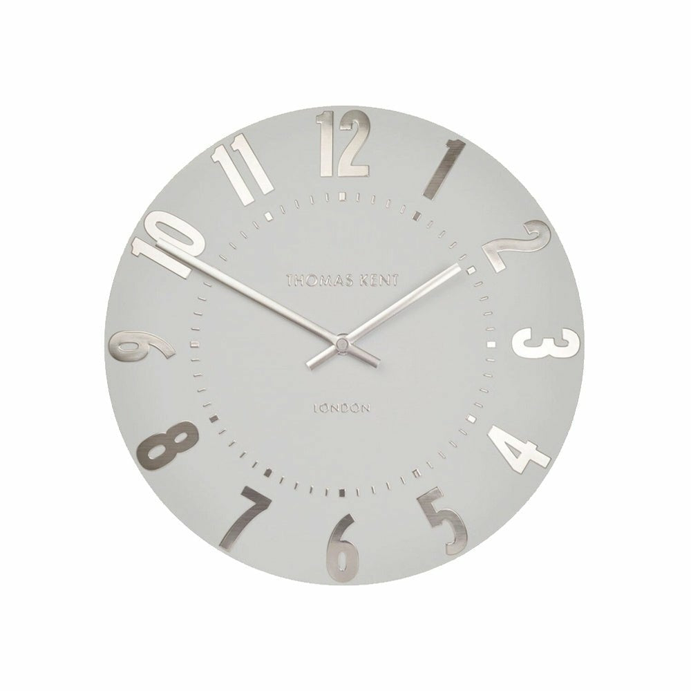 12" Mulberry Wall Clock, Silver Cloud