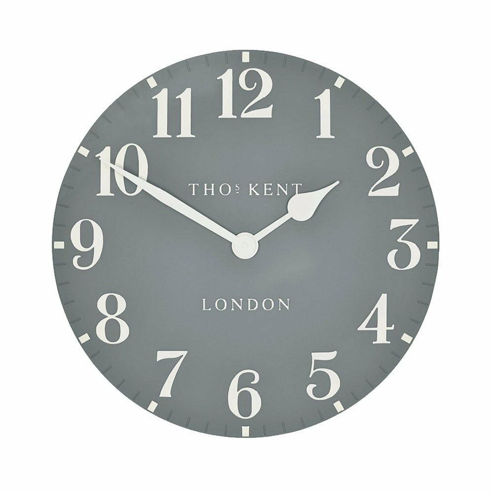 20" Arabic Wall Clock, Flax Blue