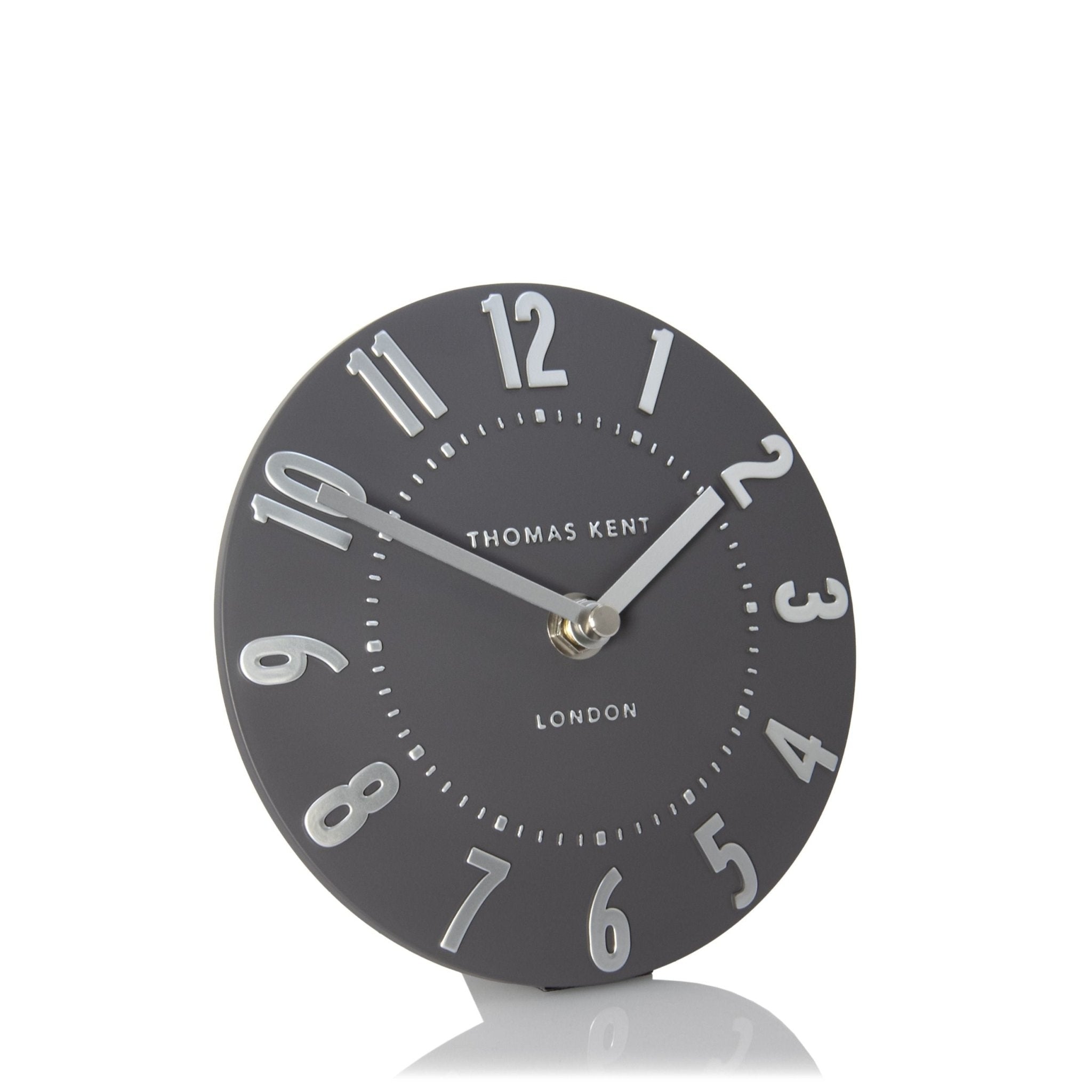 6" Mulberry Mantel Clock, Graphite Silver