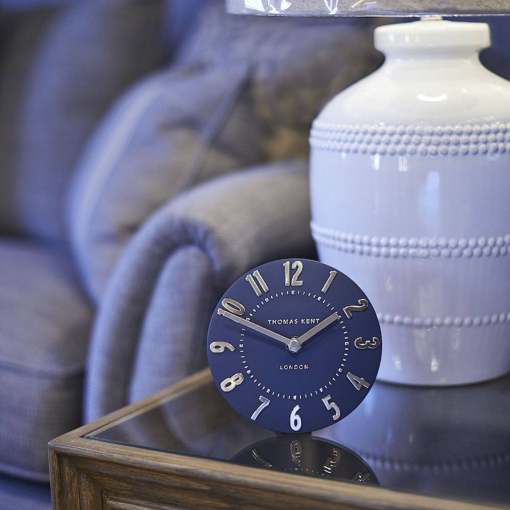 6" Mulberry Mantel Clock, Midnight Blue