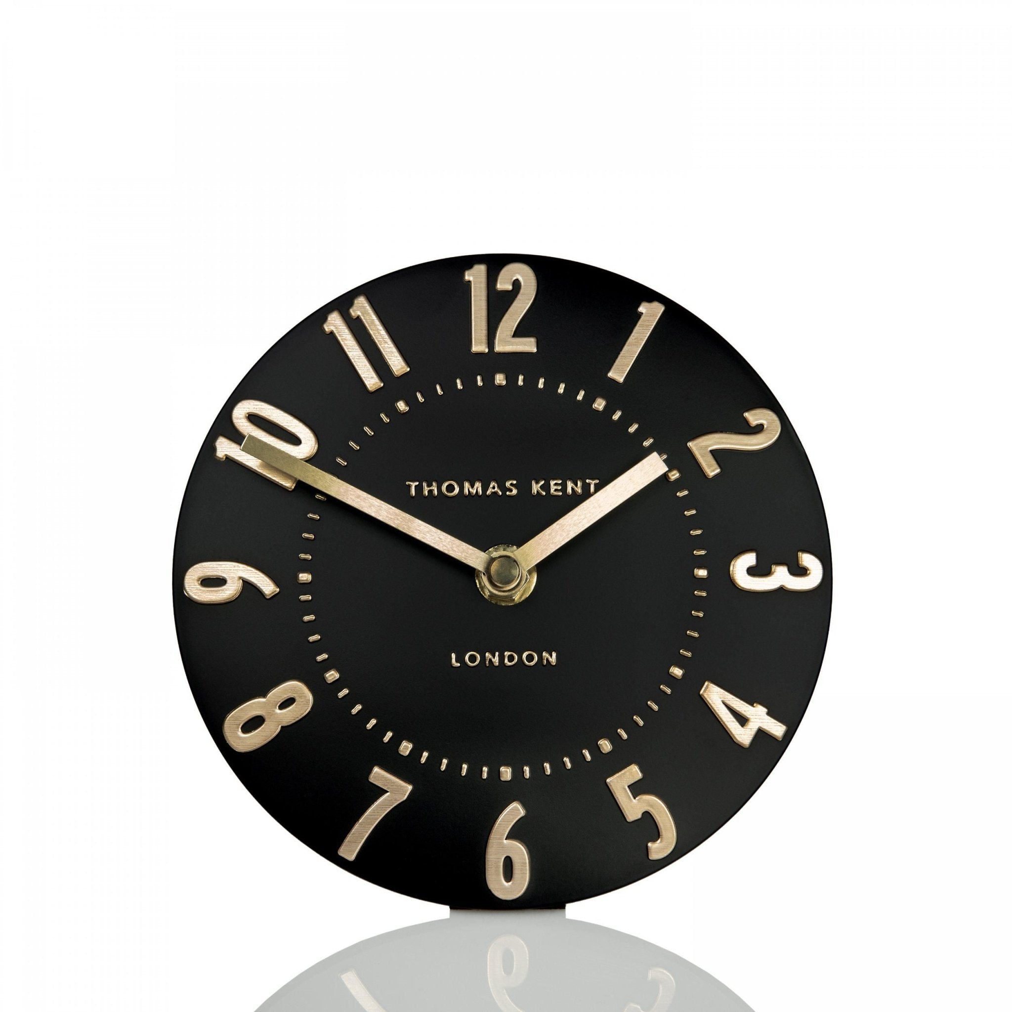 6" Mulberry Mantel Clock, Noir