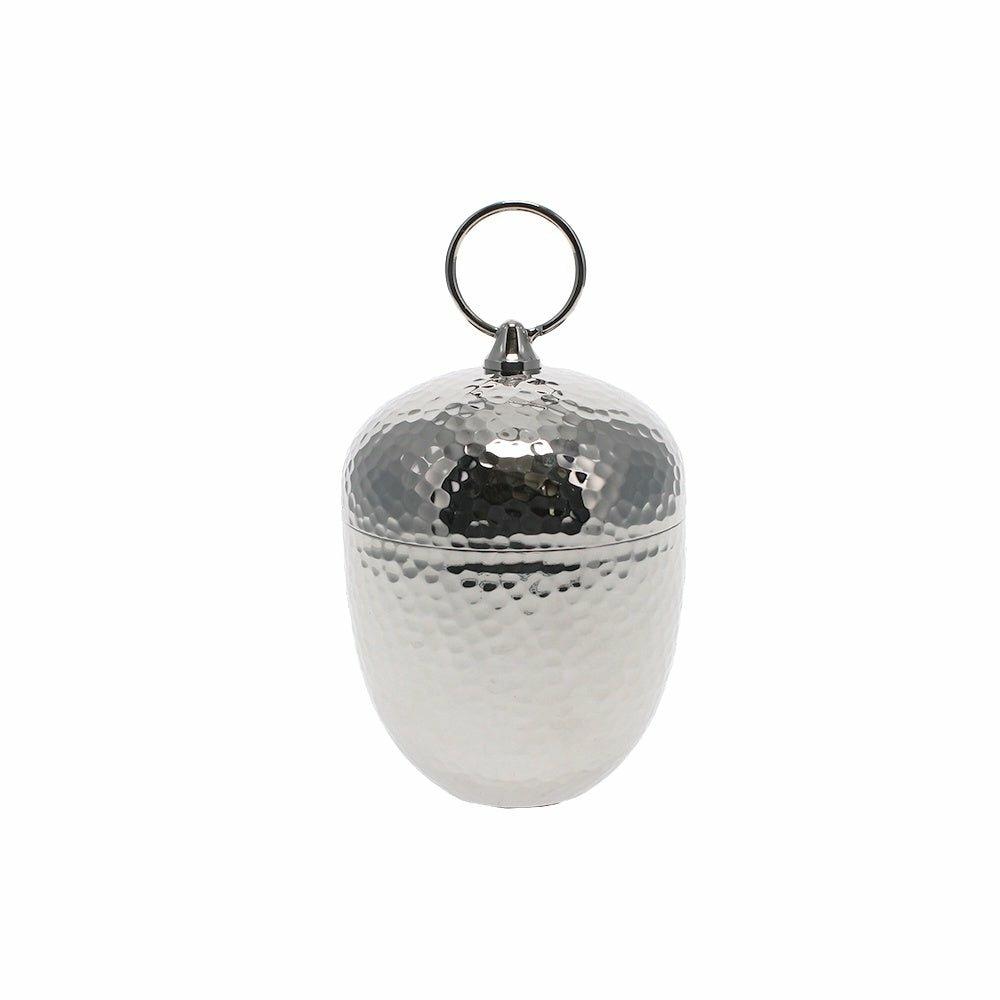 Acorn Hammered Metal Jar, Large