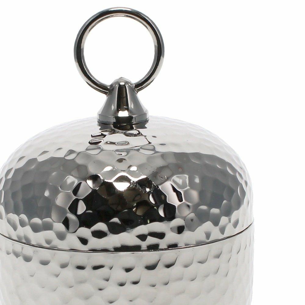 Acorn Hammered Metal Jar, small