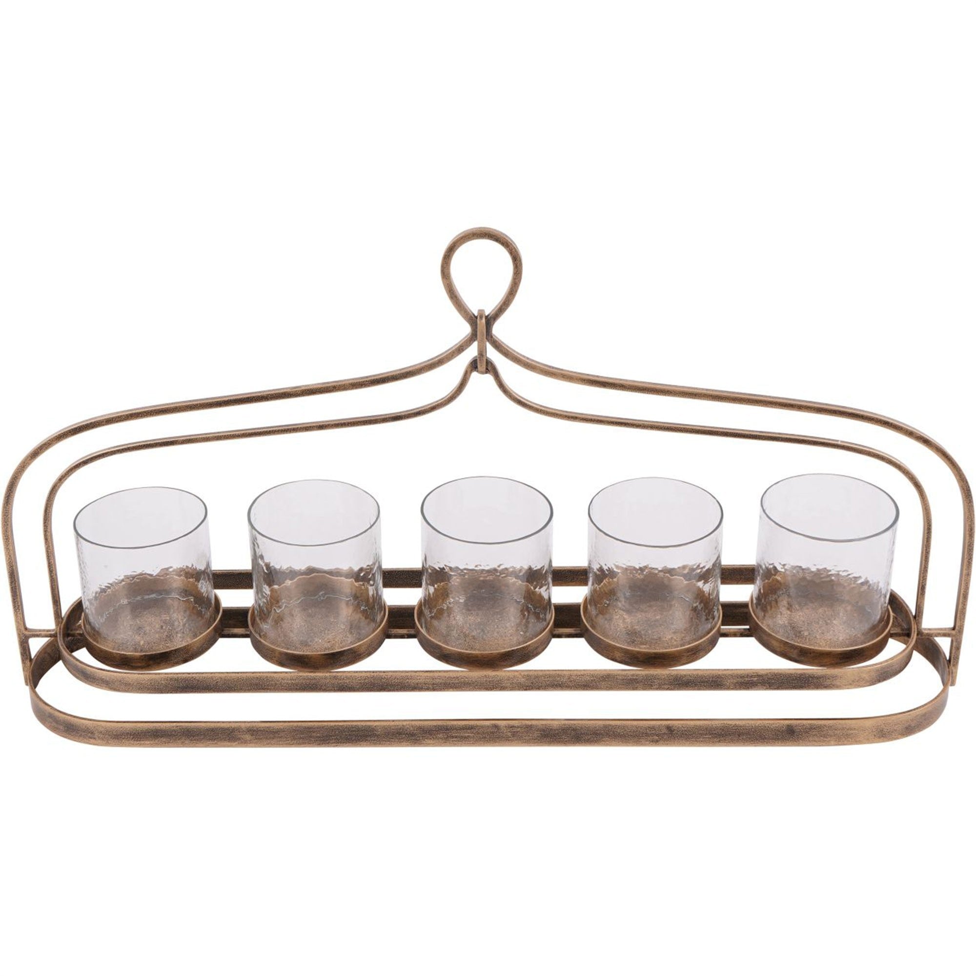 Aged Gold Loop Five Votive Holder
