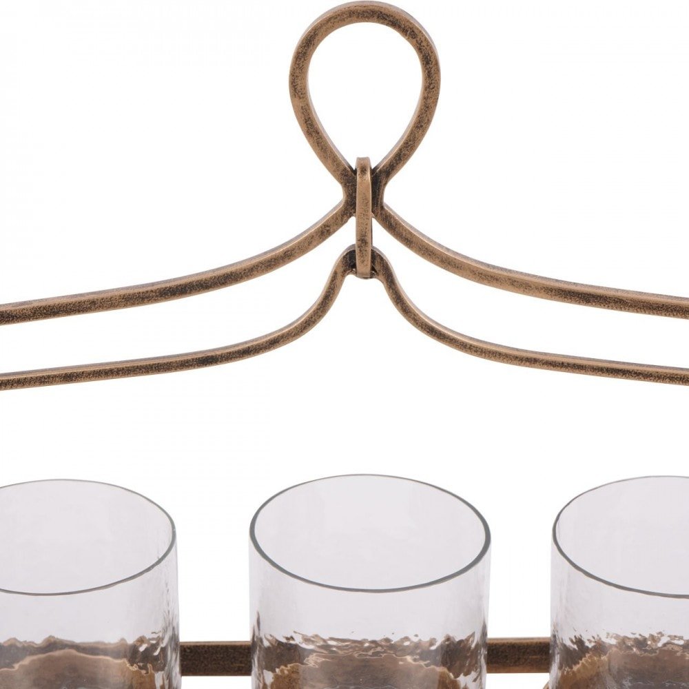 Aged Gold Loop Five Votive Holder