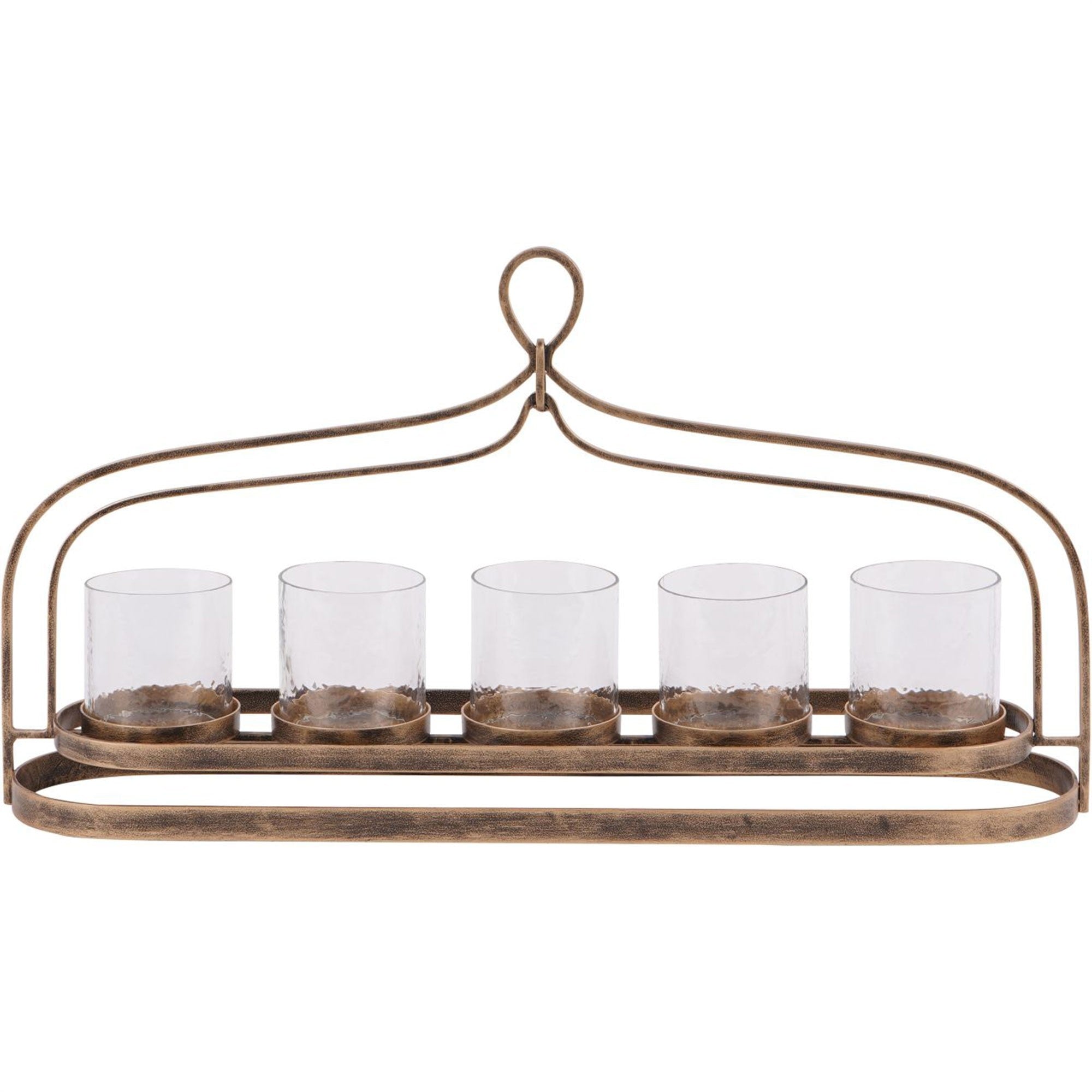 Aged Gold Loop Five Votive Holder