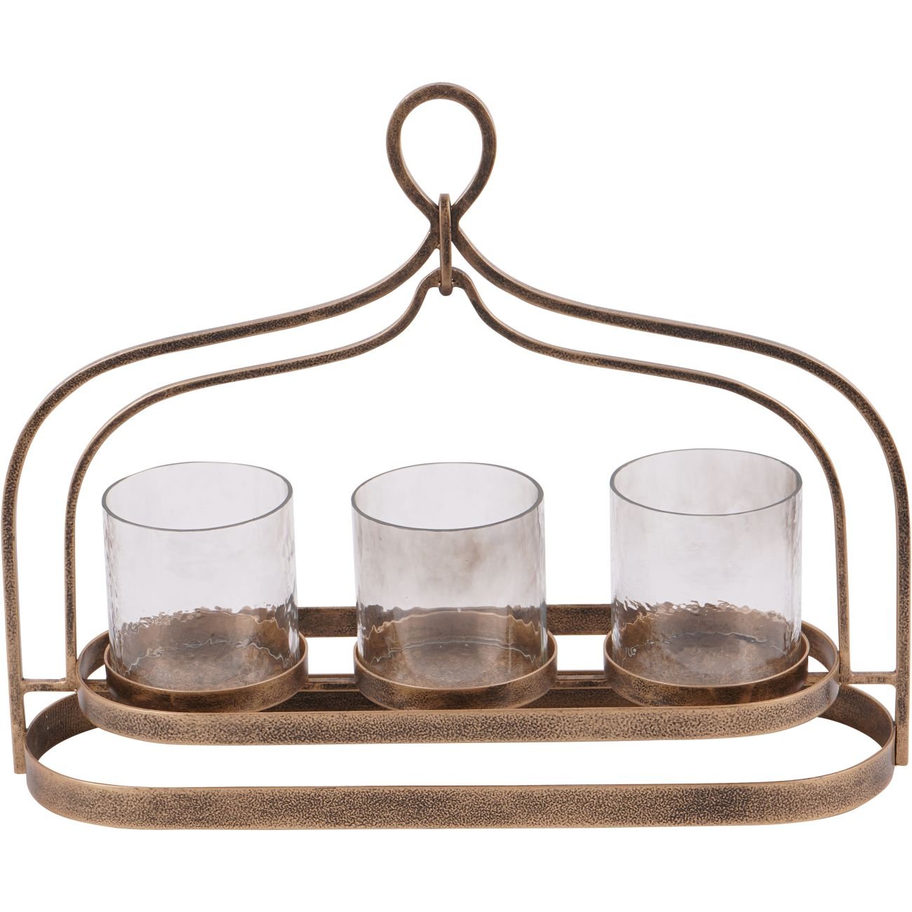 Aged Gold Loop Three Votive Holder