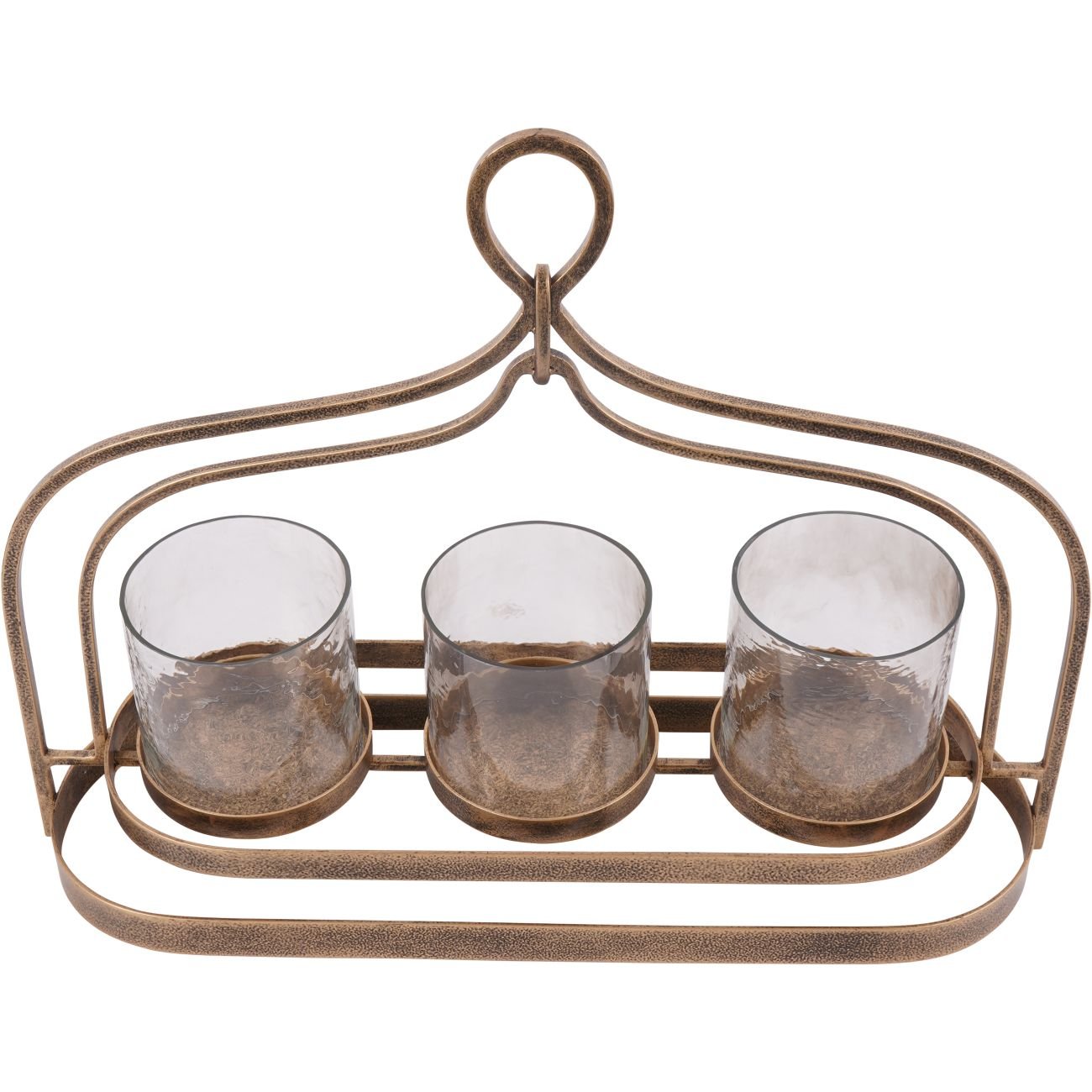 Aged Gold Loop Three Votive Holder