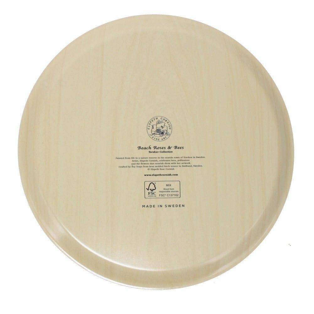 Beach Roses and Bees Circular Tray, 38cm Diameter