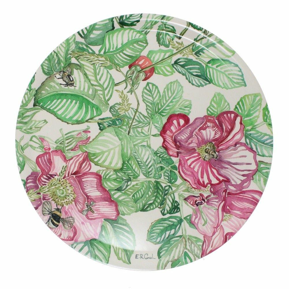 Beach Roses and Bees Circular Tray, 38cm Diameter