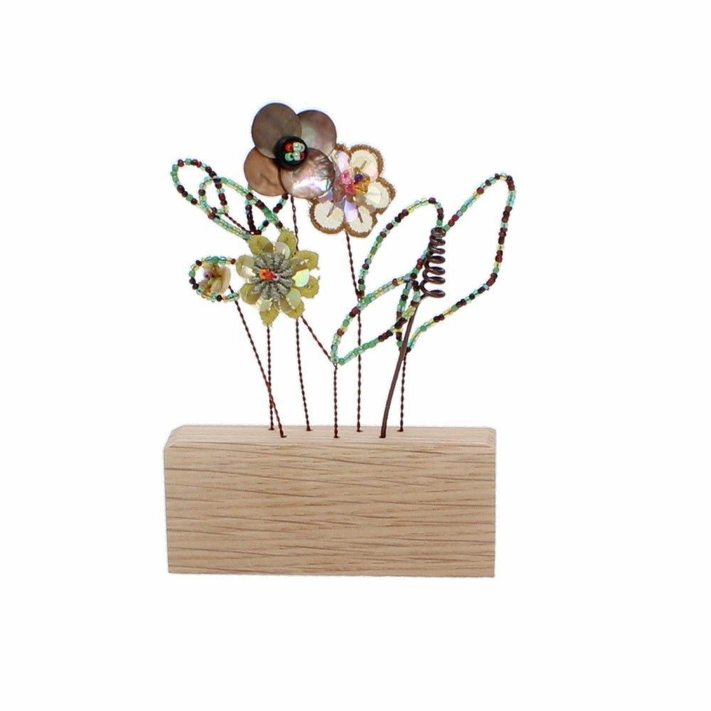 Bead Meadow Flower, Copper & Olive