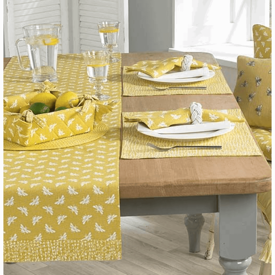 Bee Table Runner Ochre