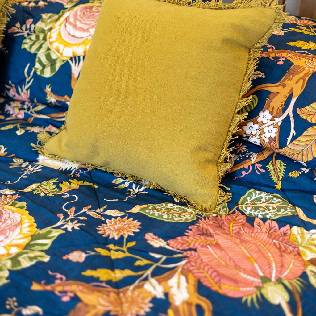 Blue Carnation Double Quilted Throw