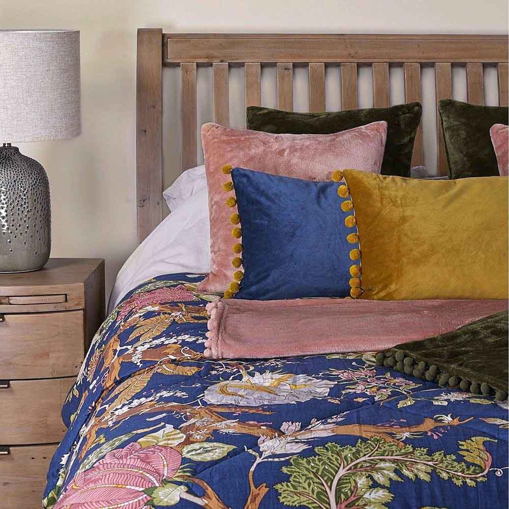 Blue Carnation Double Quilted Throw