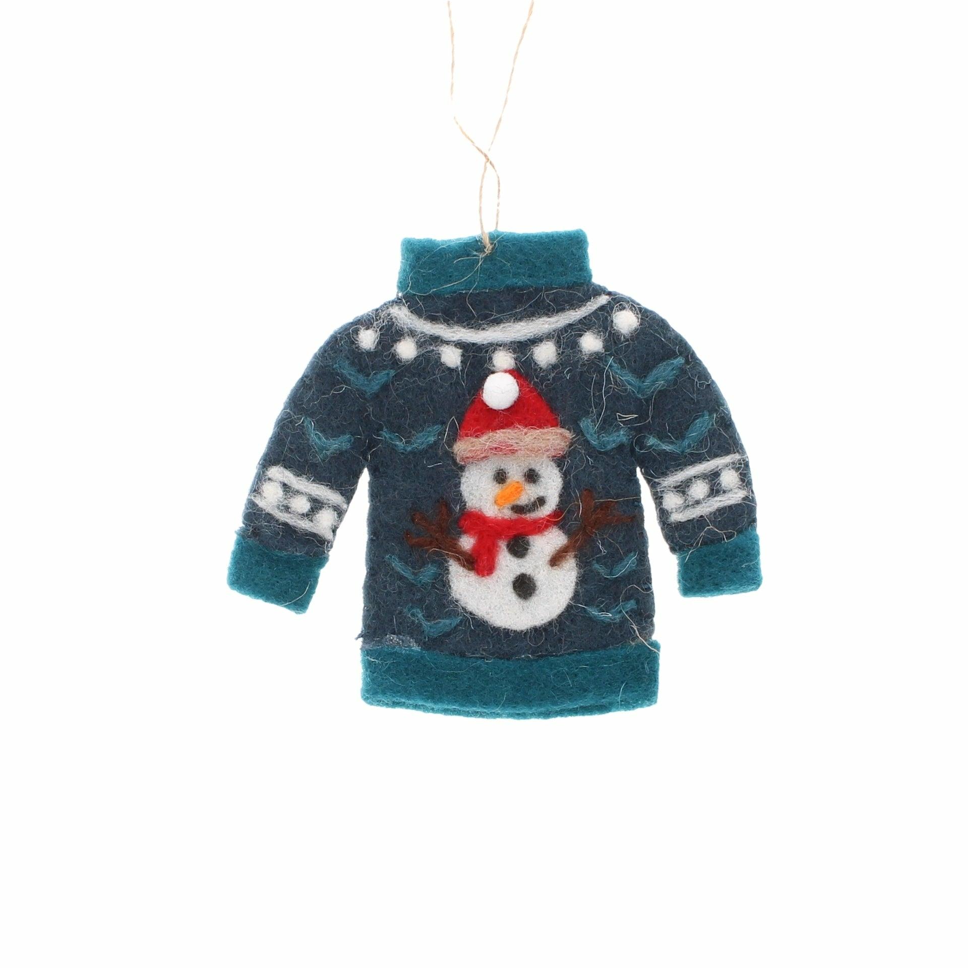 Blue Christmas Jumper Hanging Decoration