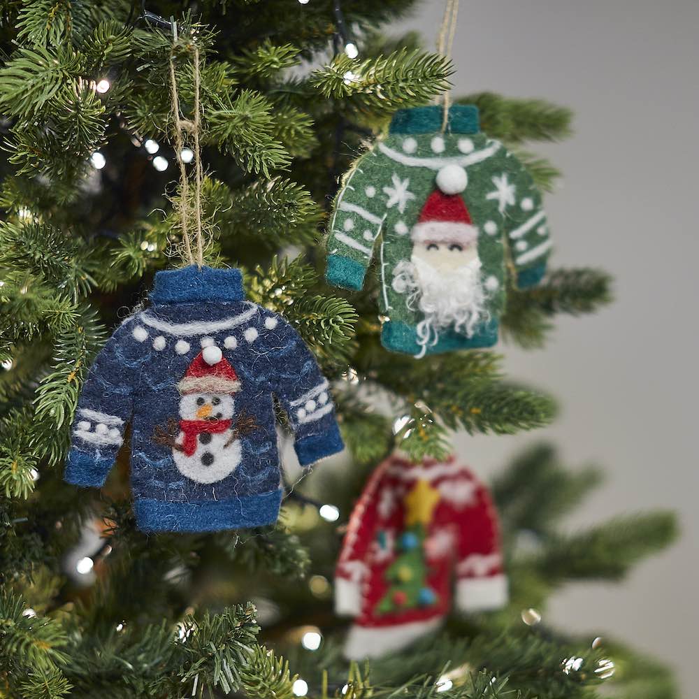 Blue Christmas Jumper Hanging Decoration
