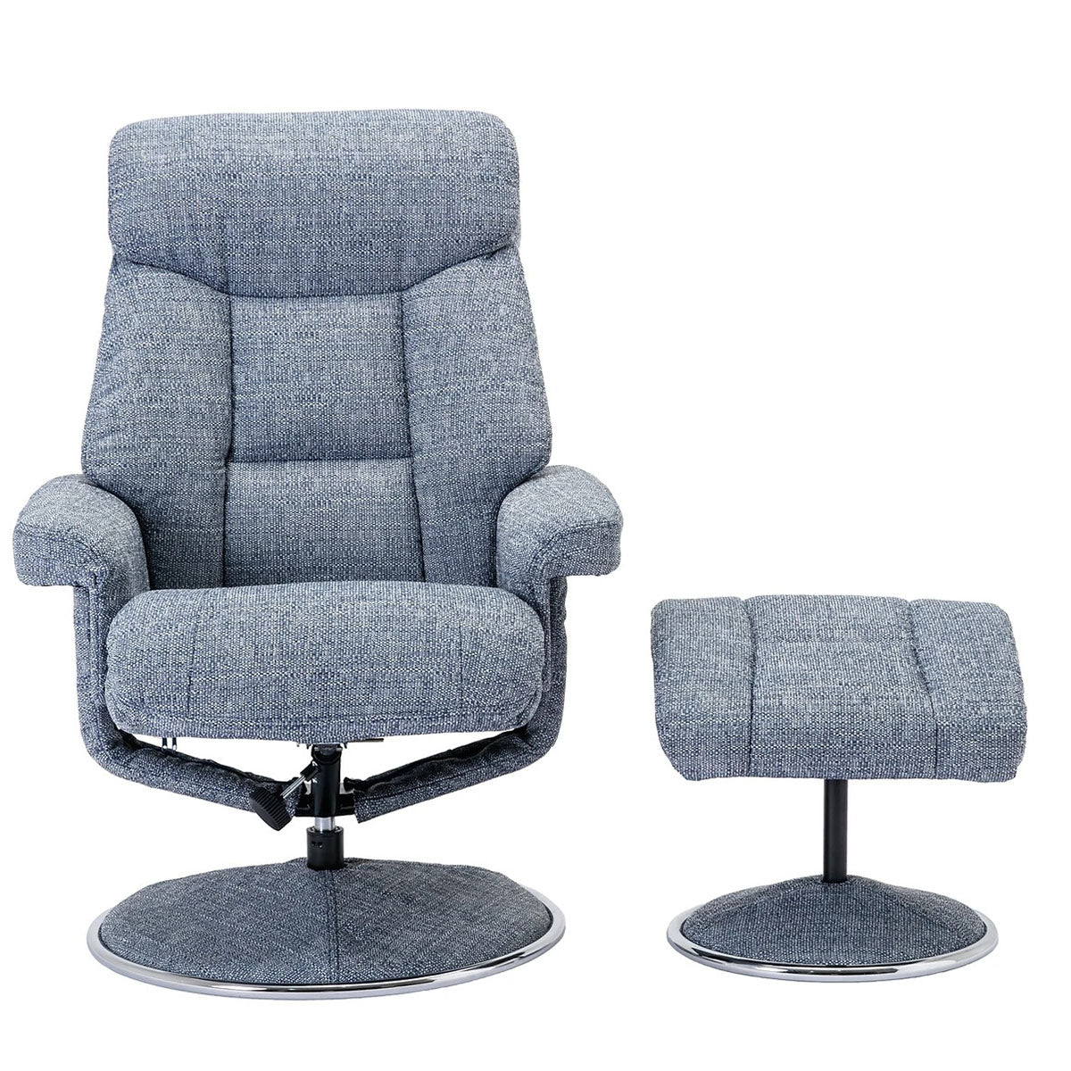 Brussels Reclining Swivel Chair Grey Fabric,Silver Fabric,Wheat Fabric,Rock Fabric,Marine Fabric,Teal Fabric