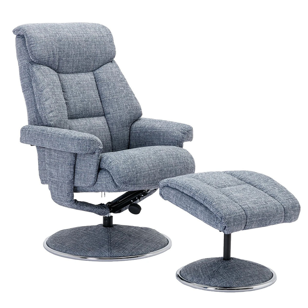 Brussels Reclining Swivel Chair Grey Fabric,Silver Fabric,Wheat Fabric,Rock Fabric,Marine Fabric,Teal Fabric