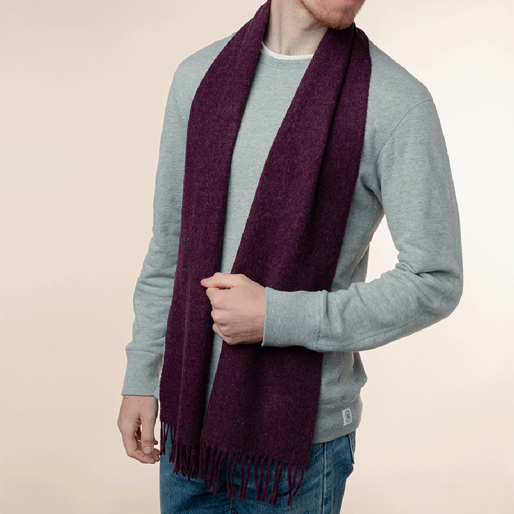 Burgundy Merino Wool Scarf