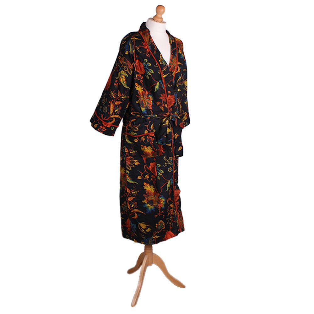 Burnt Orange Print Dressing Gown