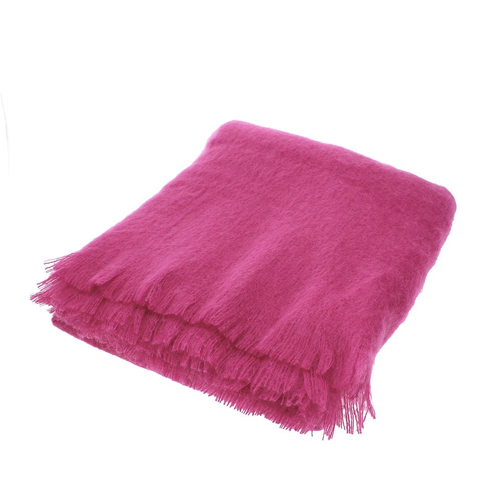 Cactus Pink Mohair Throw by Bronte