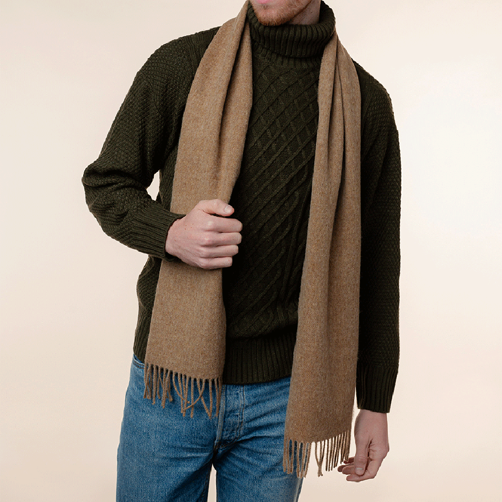 Camel Merino Wool Scarf
