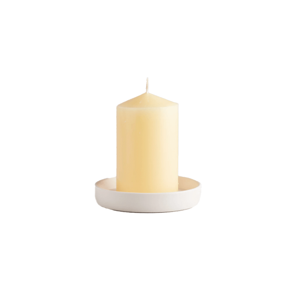 Candle Plate, Matt White, Small