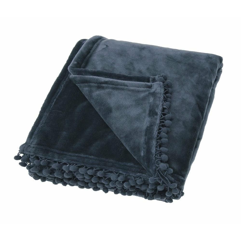 Cashmere Touch Fleece Throw, Slate Blue Angela Reed