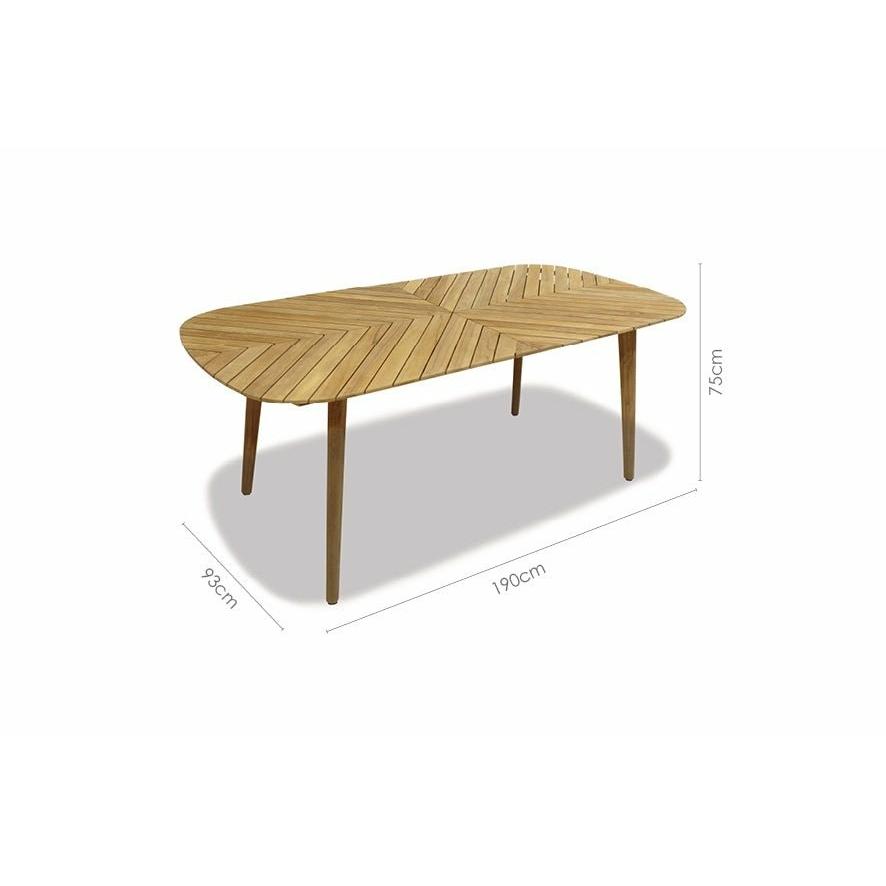 Chevron Teak Garden Table Large Oval (190cm x 93cm),Medium Square (115cm x 115cm),Small Square (80cm x 80cm)