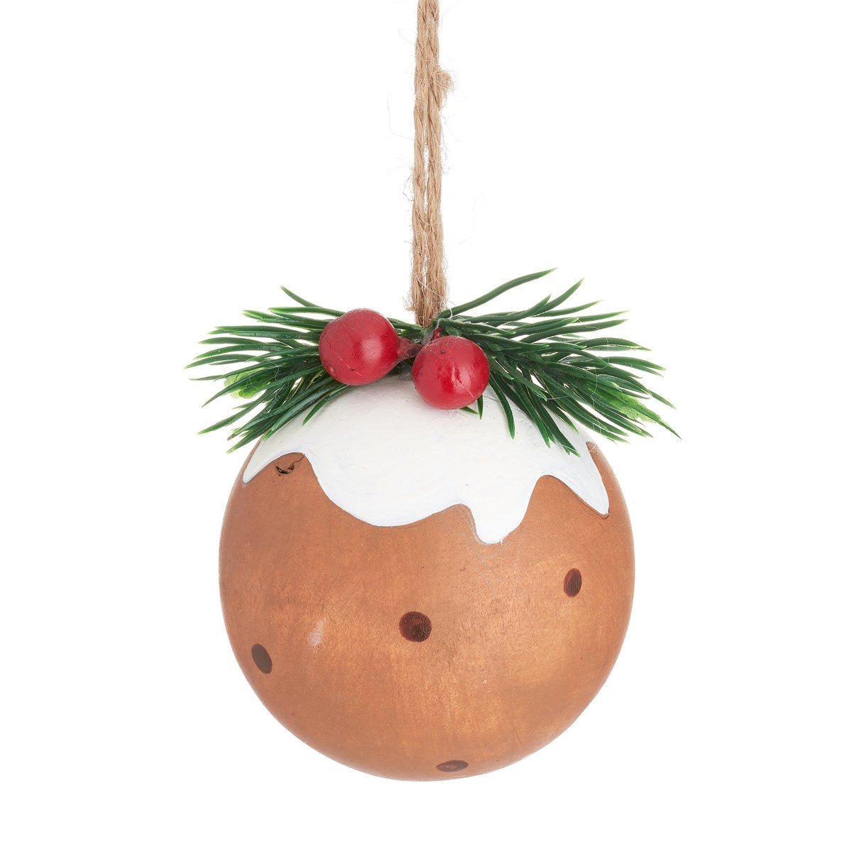 Christmas Pudding Wooden Bauble