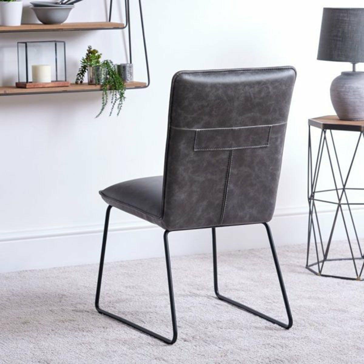 Cole Faux Leather Dining Chair, Grey
