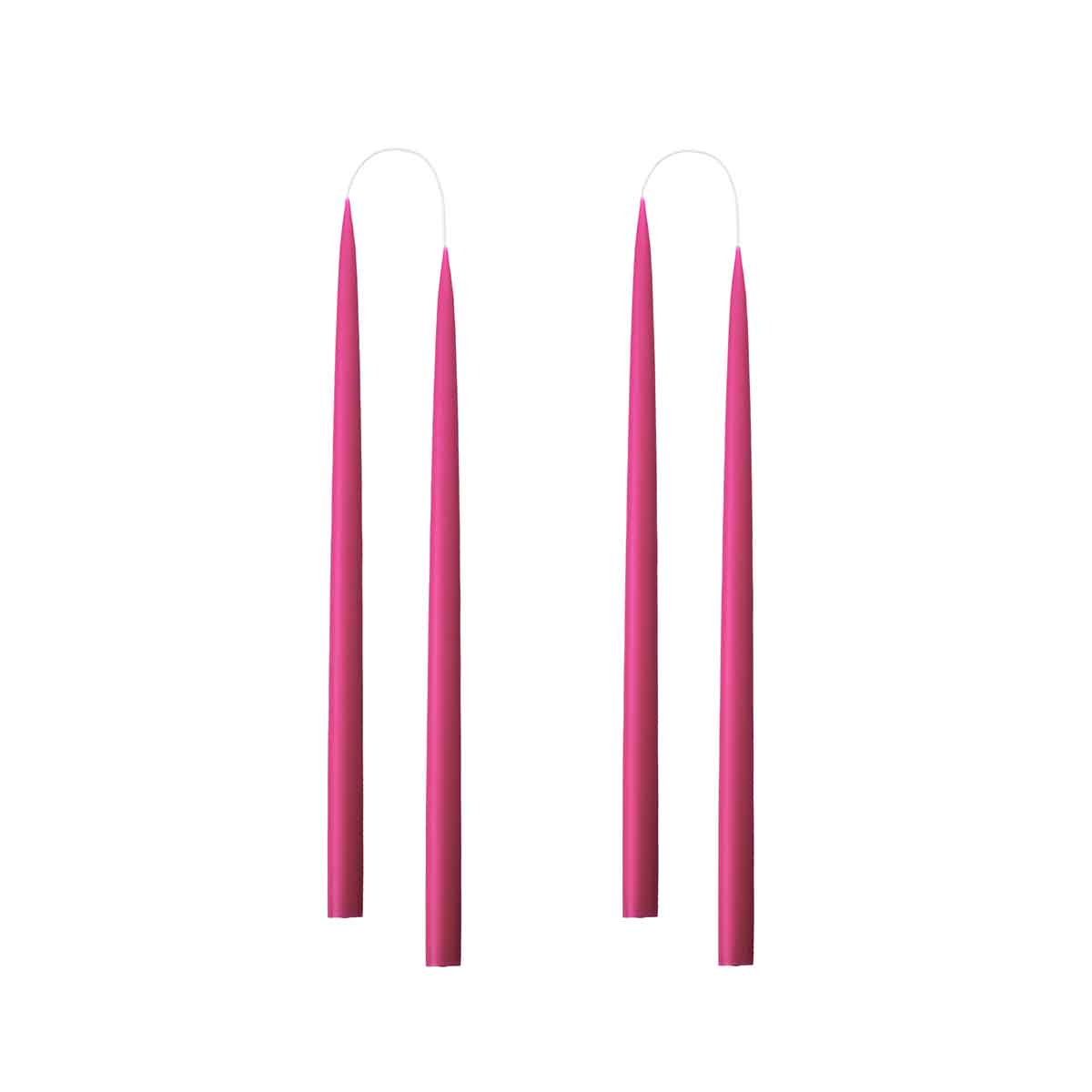 Colourful 35cm Taper Candles - 4 per gift boxa Cerise