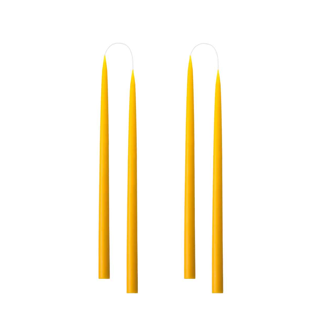 Colourful 35cm Taper Candles - 4 per gift boxa Yellow
