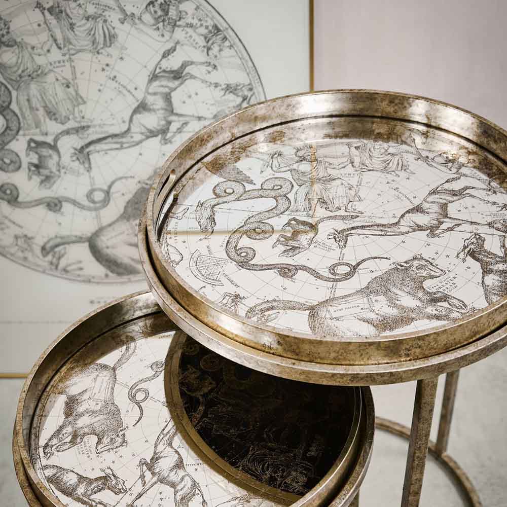Constellation Map Set of Two Side Tables