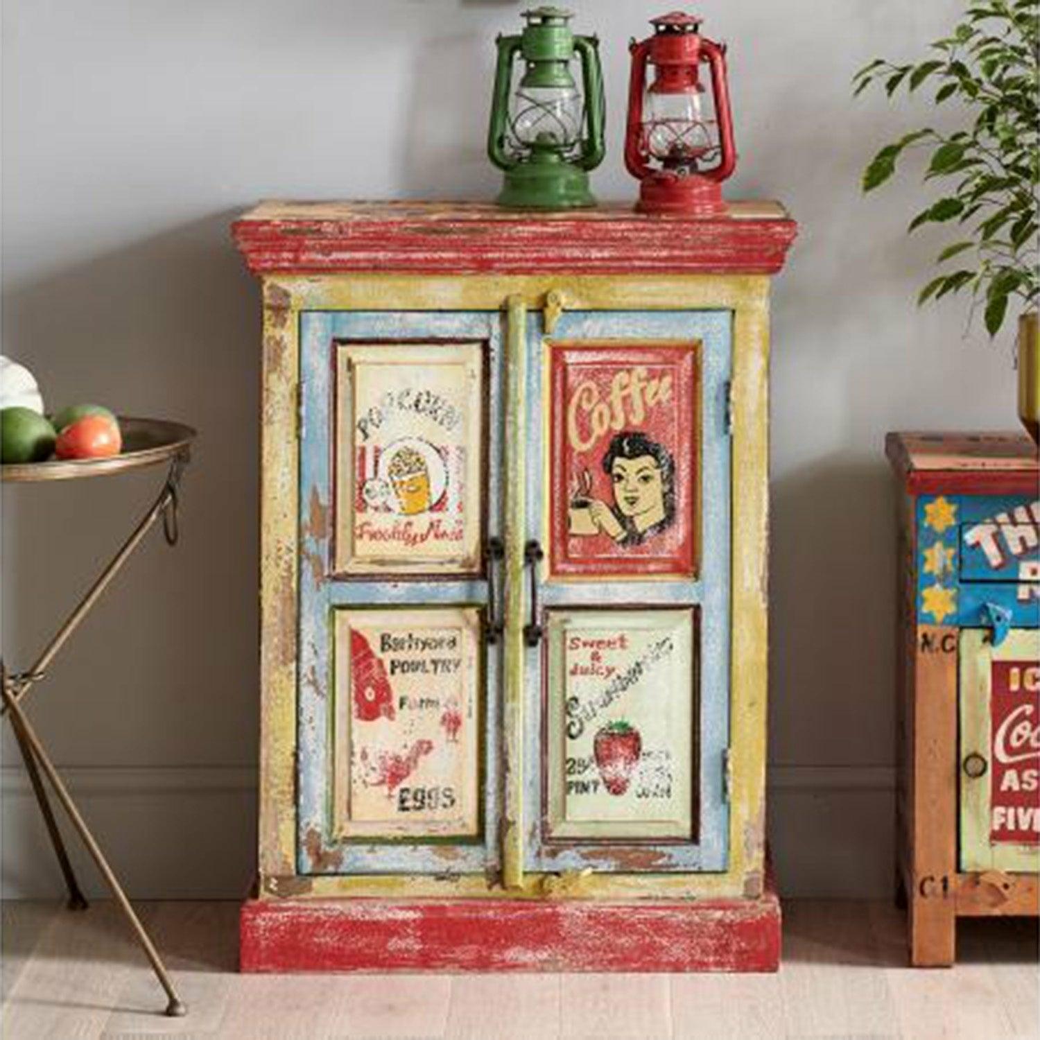 Curated - Hand Painted Advertising Cabinet