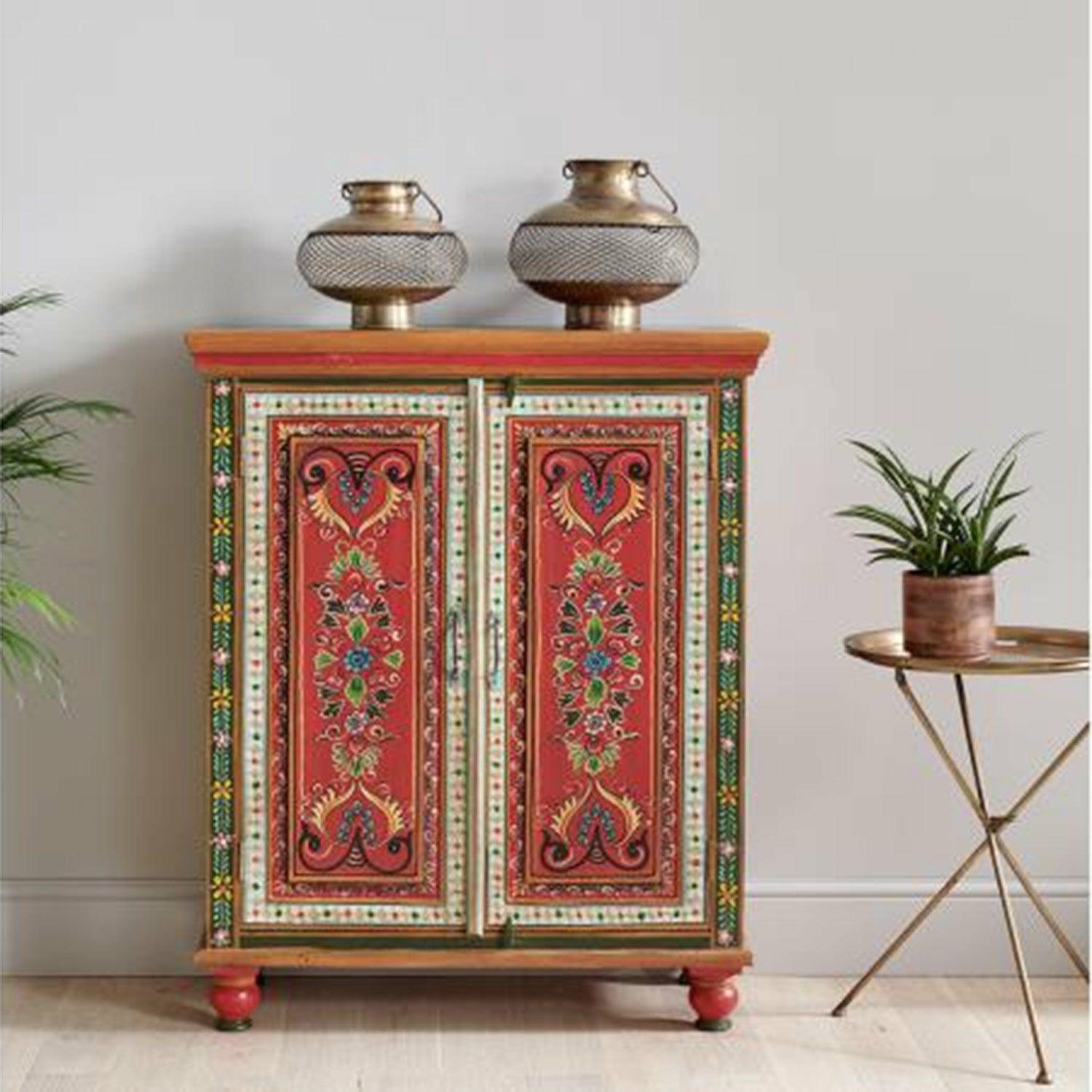 Curated - Hand Painted Folk Style Cabinet