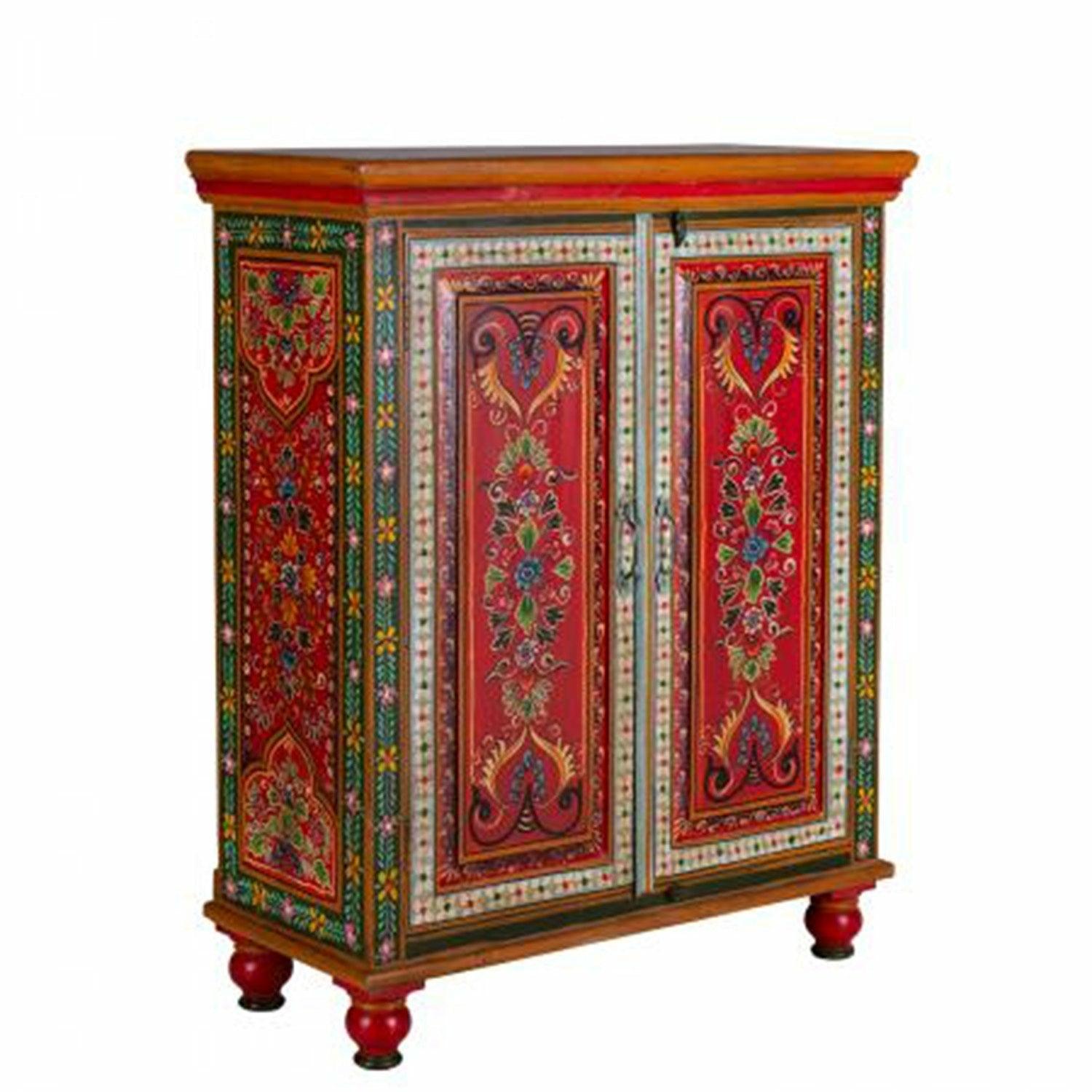 Curated - Hand Painted Folk Style Cabinet