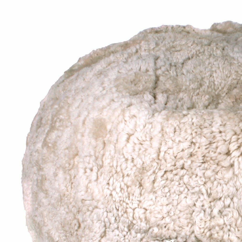 Curly Wool Bean Bag, Beige