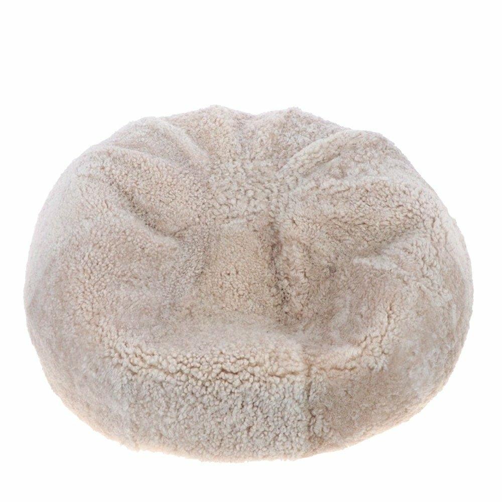 Curly Wool Bean Bag, Beige