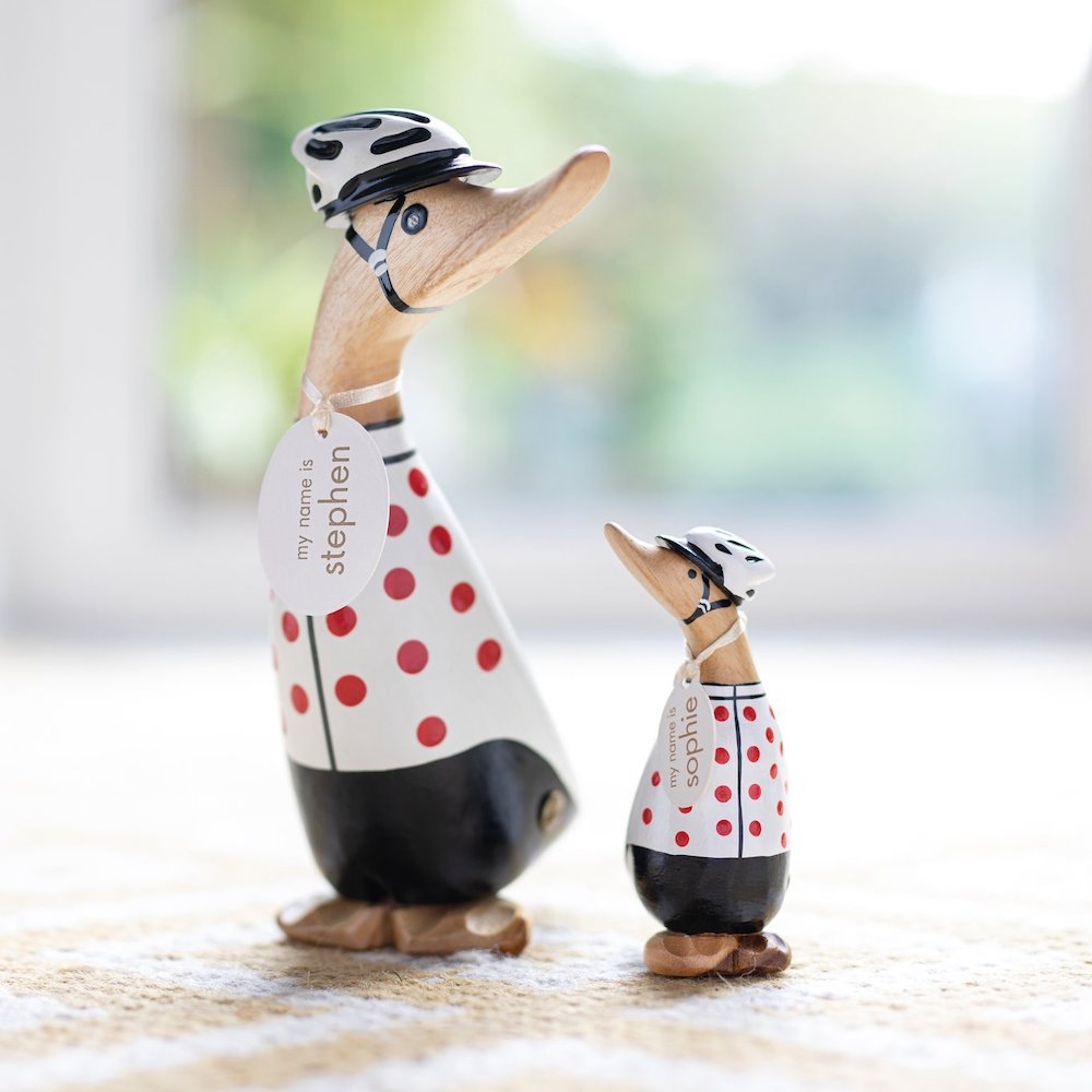 Dinky Duck Cyclists Green Jersey,Yellow Jersey,Polka Dot Jersey,Pink Jersey,Red Jersey