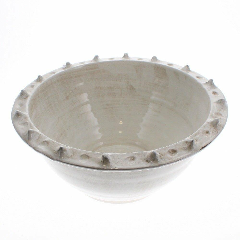 Distressed White Ceramic Bowl