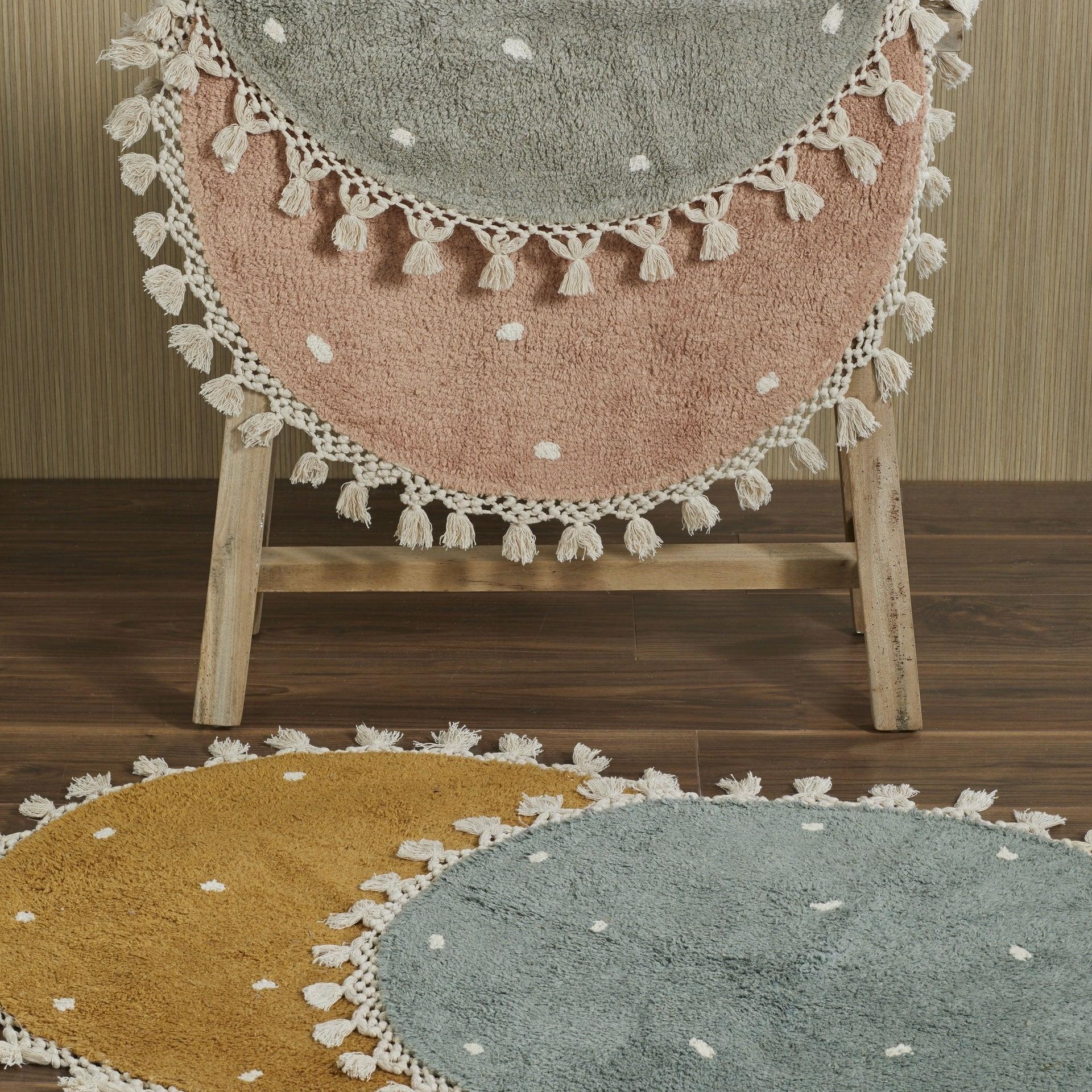 Dotty Circular Rug, Sage