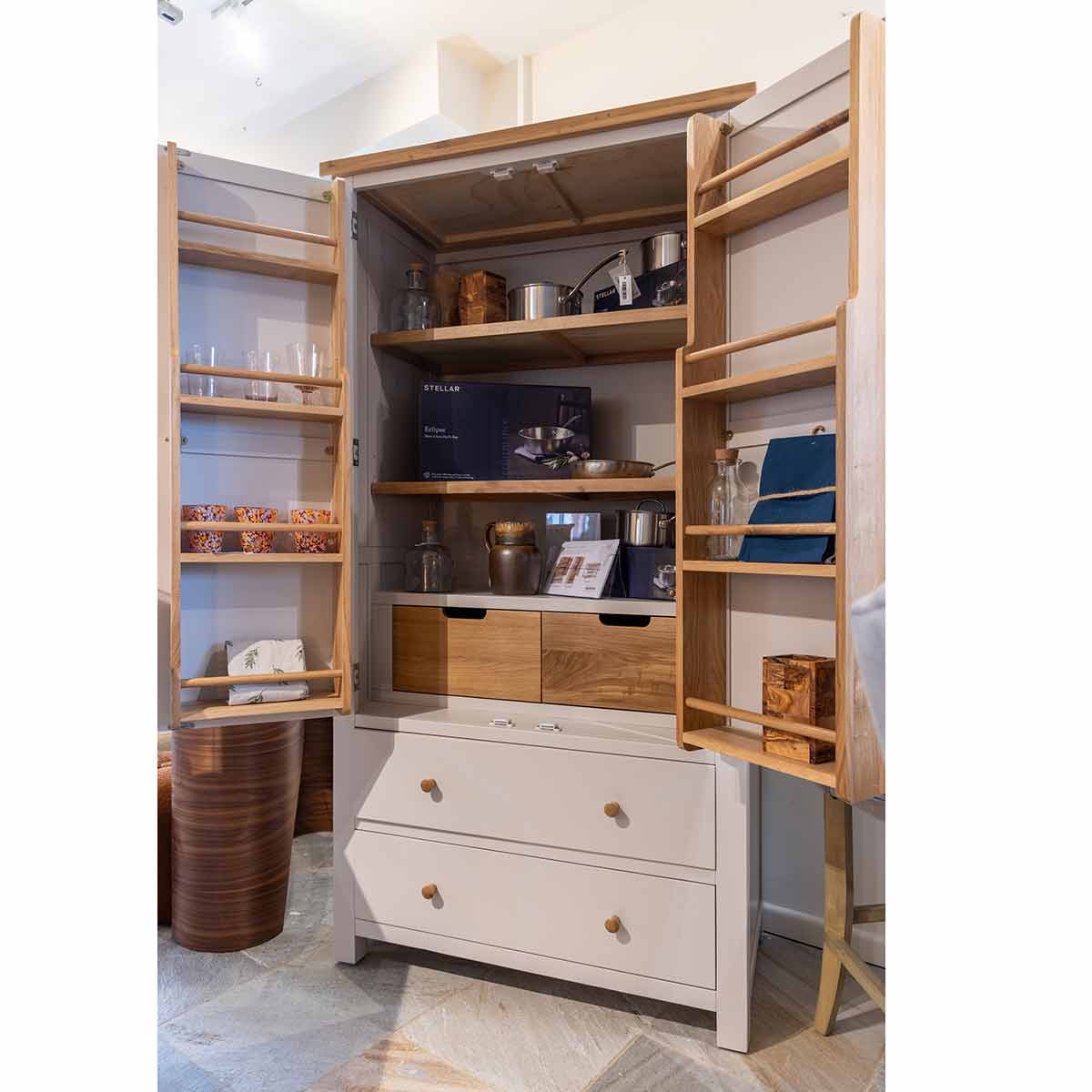 Double Larder Cupboard Cobblestone (Standard),Bluestar (+15%),Electric (+15%),Honeycomb (+15%),Ivory (+15%),Moon Grey (+15%),Old Lace (+15%),Slate (+15%),White (+15%)