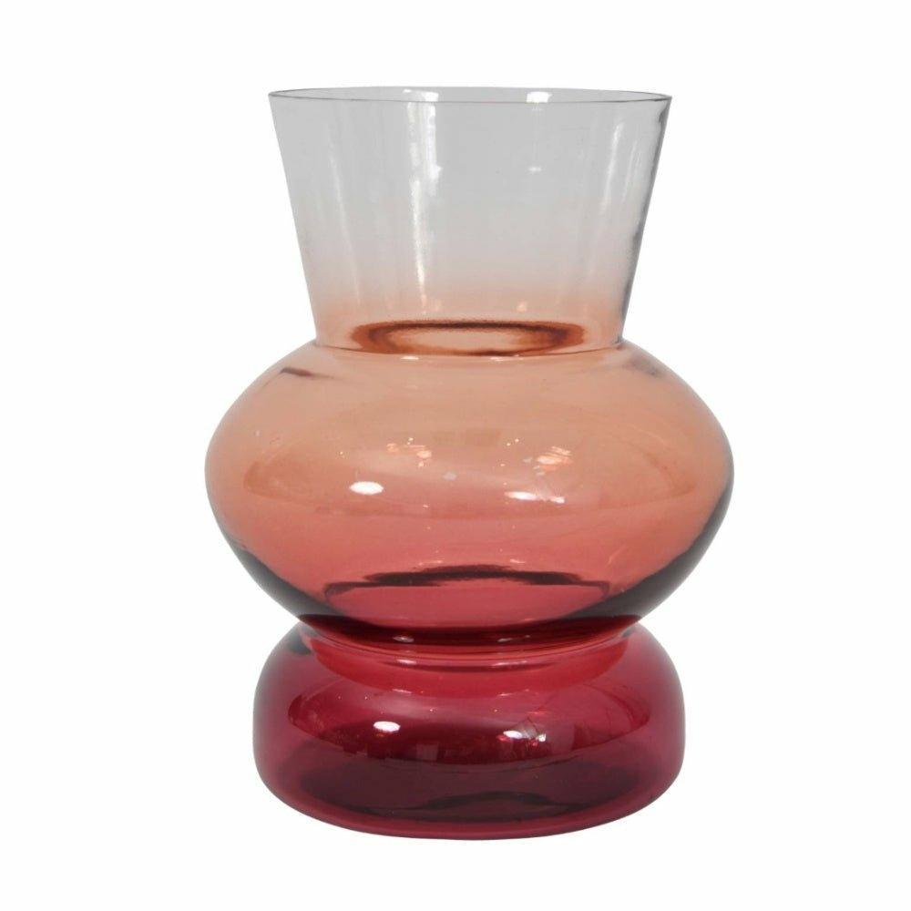Elise Blush Pink Ombre Glass Vase