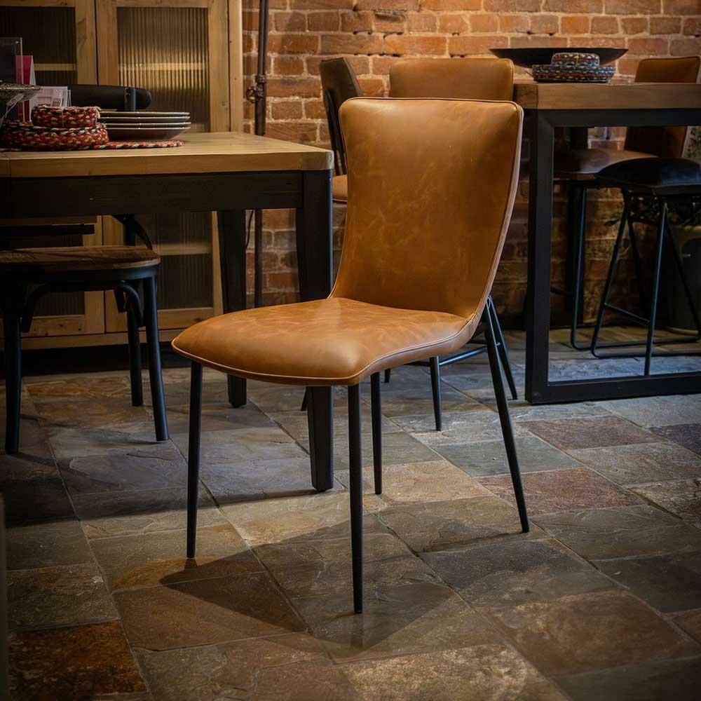 Elizabeth Dining Chair Tan Faux Leather,Grey Faux Leather