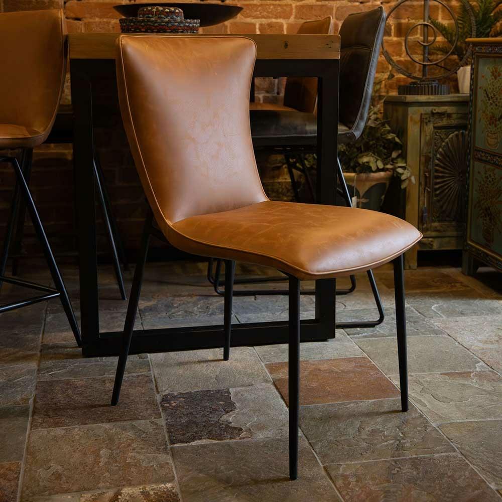 Elizabeth Dining Chair Tan Faux Leather,Grey Faux Leather