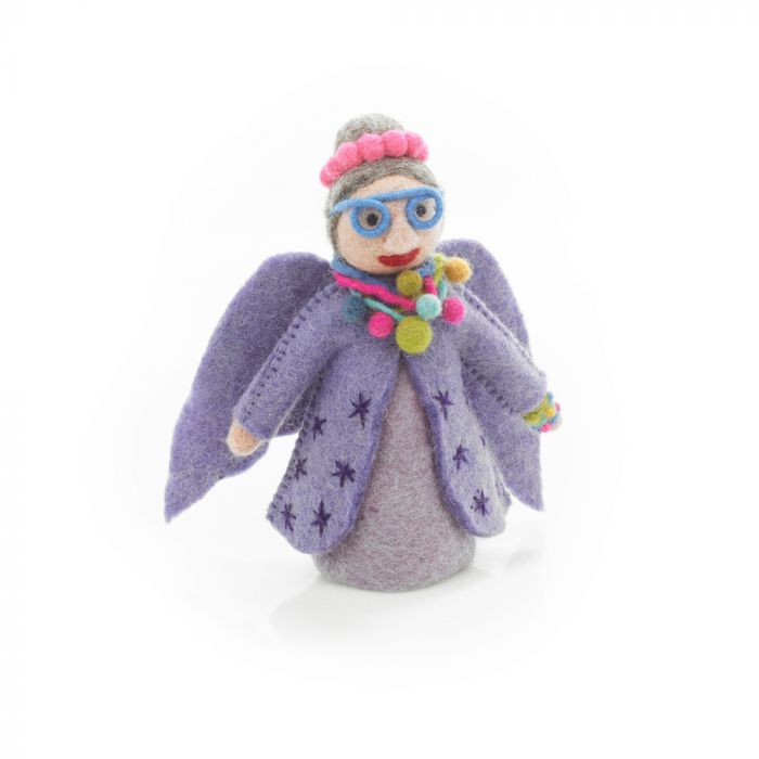 Felt Funky Fairy Godmother Tree Topper, Purple