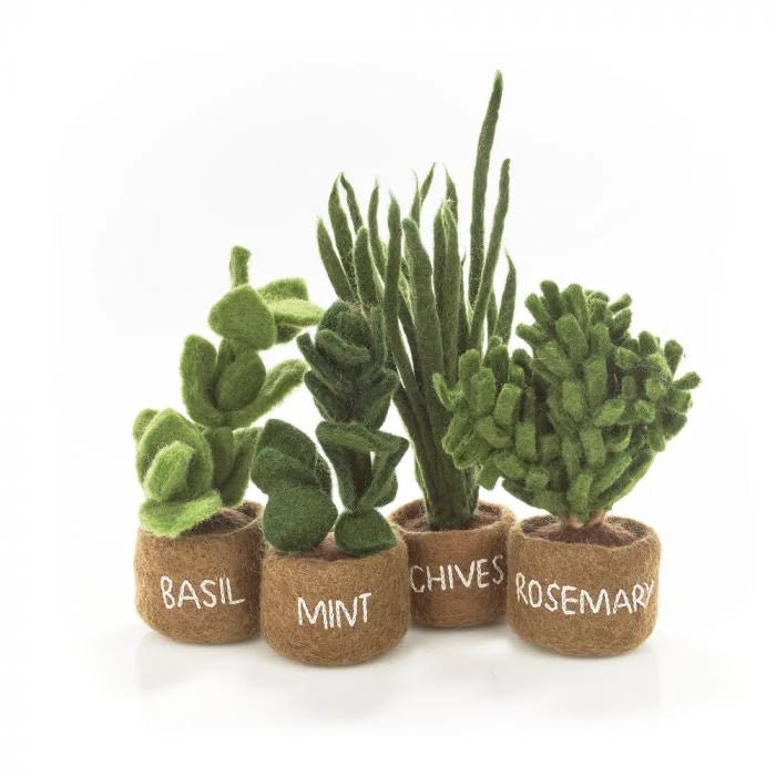 Felt Herb Decorations, Assorted Basil,Chives,Rosemary,Mint